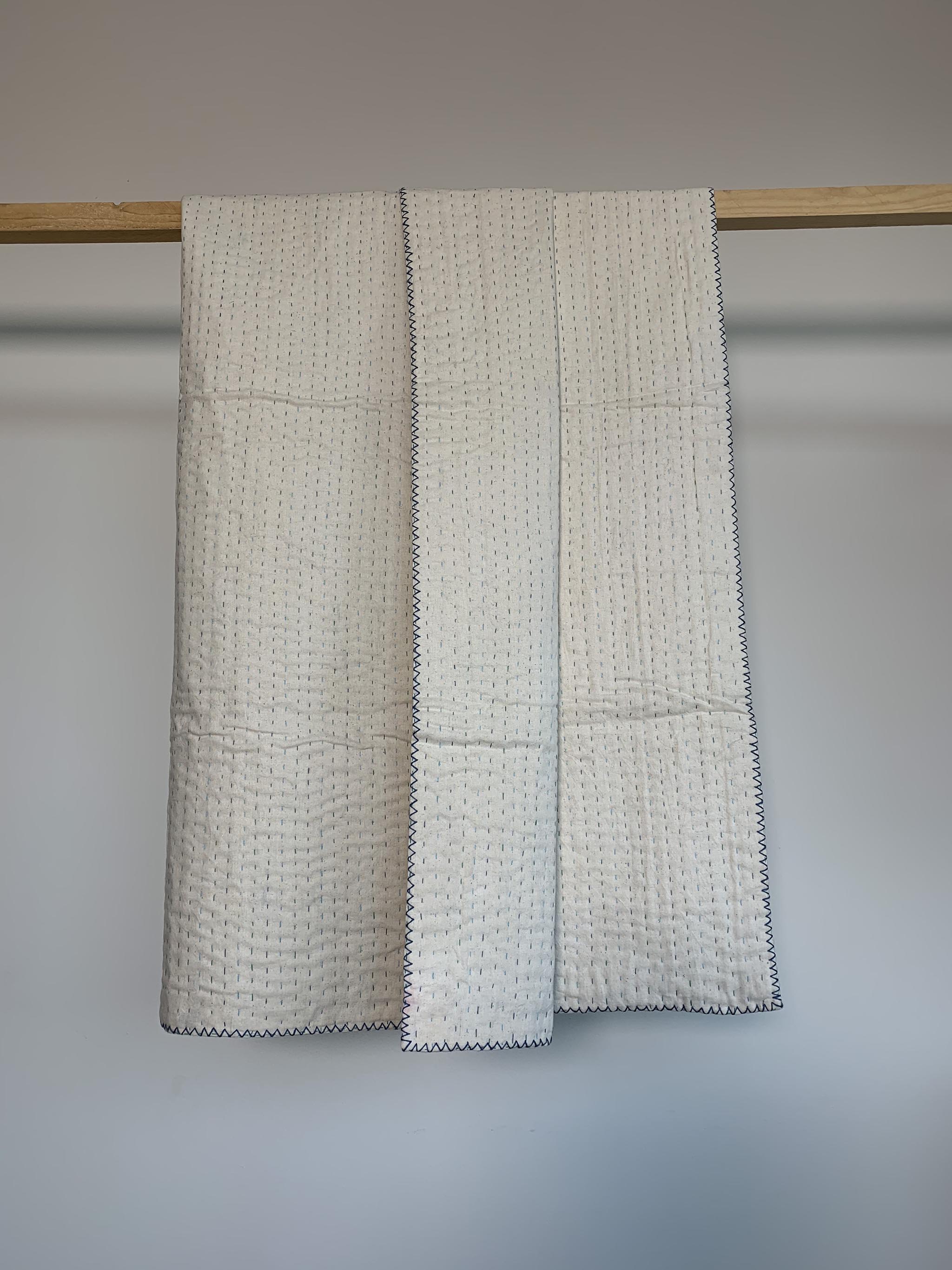 Large Natural Kantha - Blue