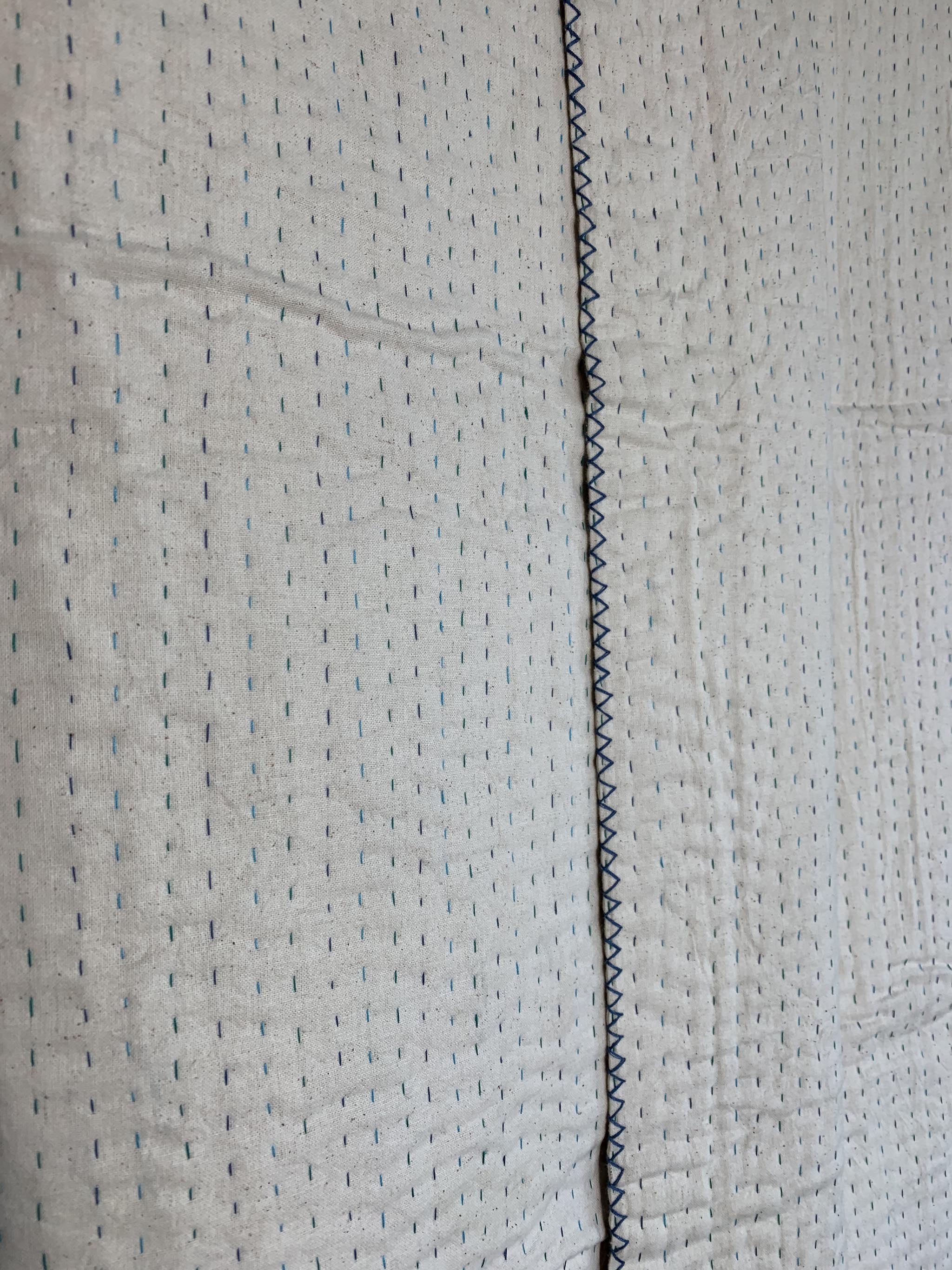 Large Natural Kantha - Blue