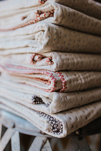 Large Natural Kantha - Blue