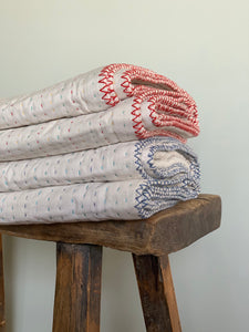 Medium Natural Kantha - Blue
