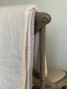Large Natural Kantha - Blue
