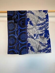 Vintage Kantha Scarf Blue / Grey