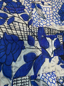Vintage Kantha Scarf Blue / Grey