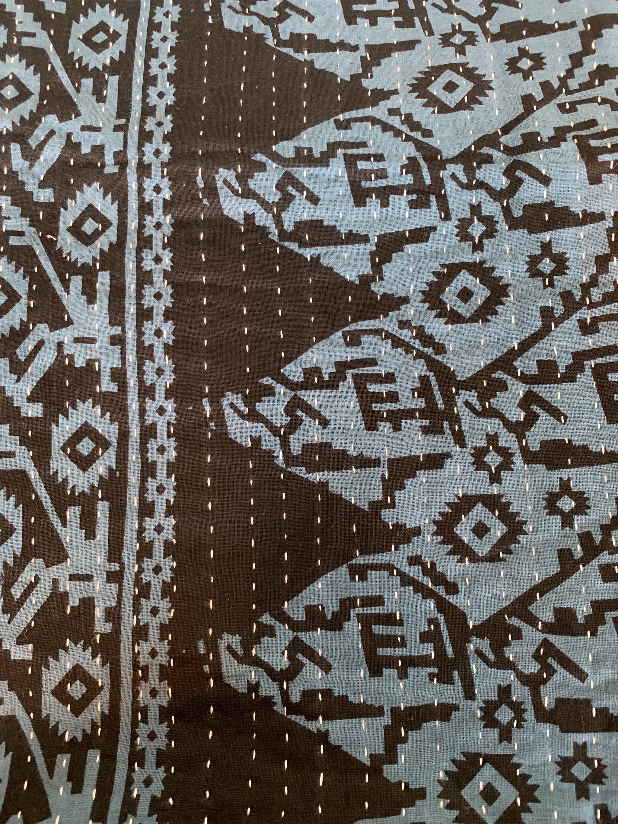 Indigo Kantha Cushion Cover #002
