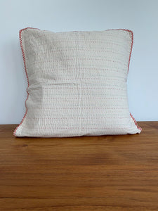 Natural Kantha Cushion Cover - Red