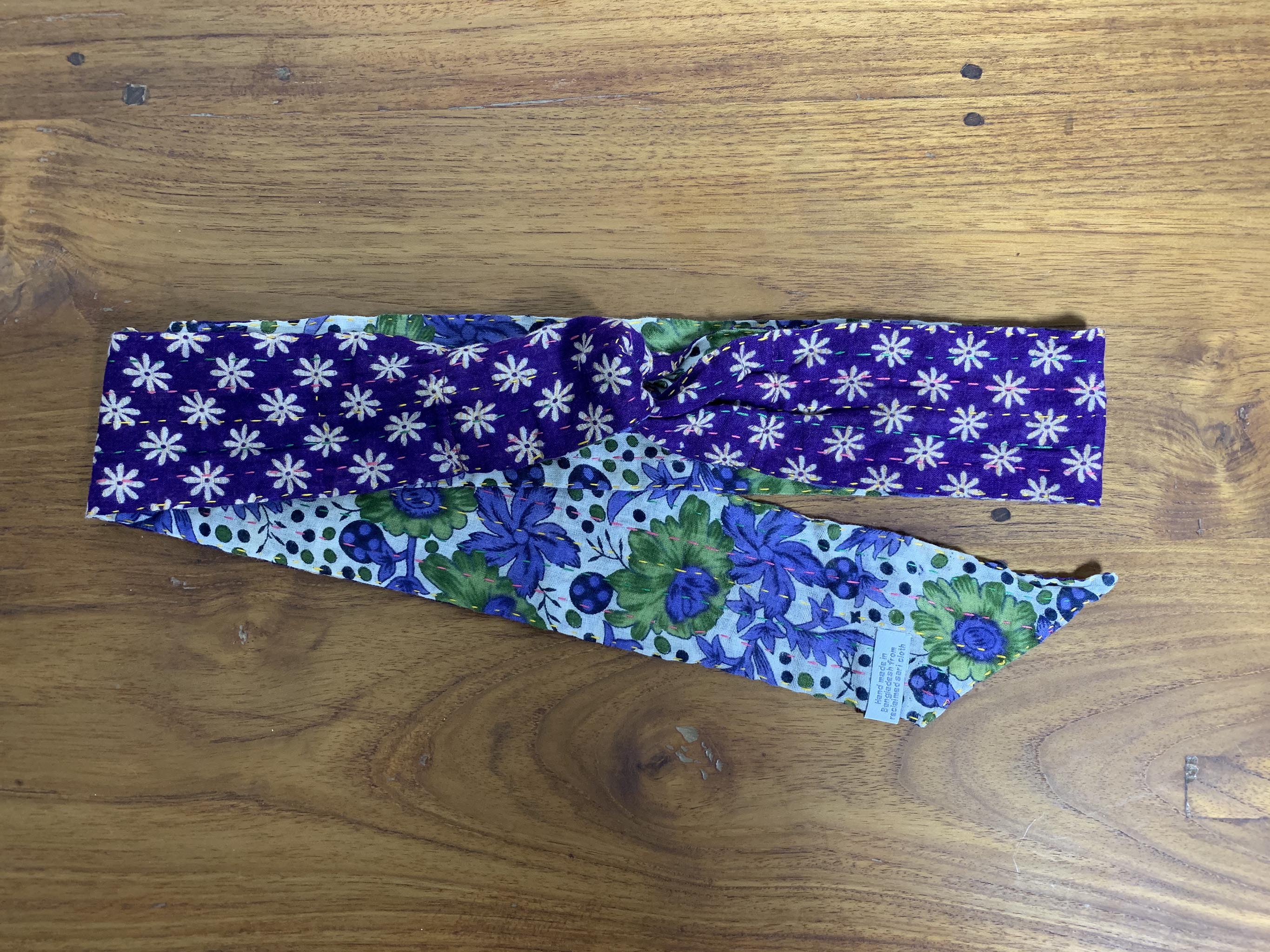 Knotted Kantha Head Wrap - Purple
