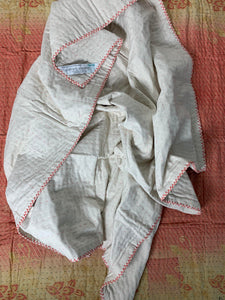 Small Natural Kantha - Pink