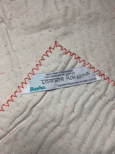 Small Natural Kantha - Pink