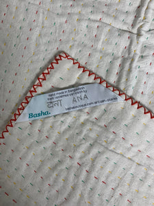 Medium Natural Kantha - Red / Yellow / Green
