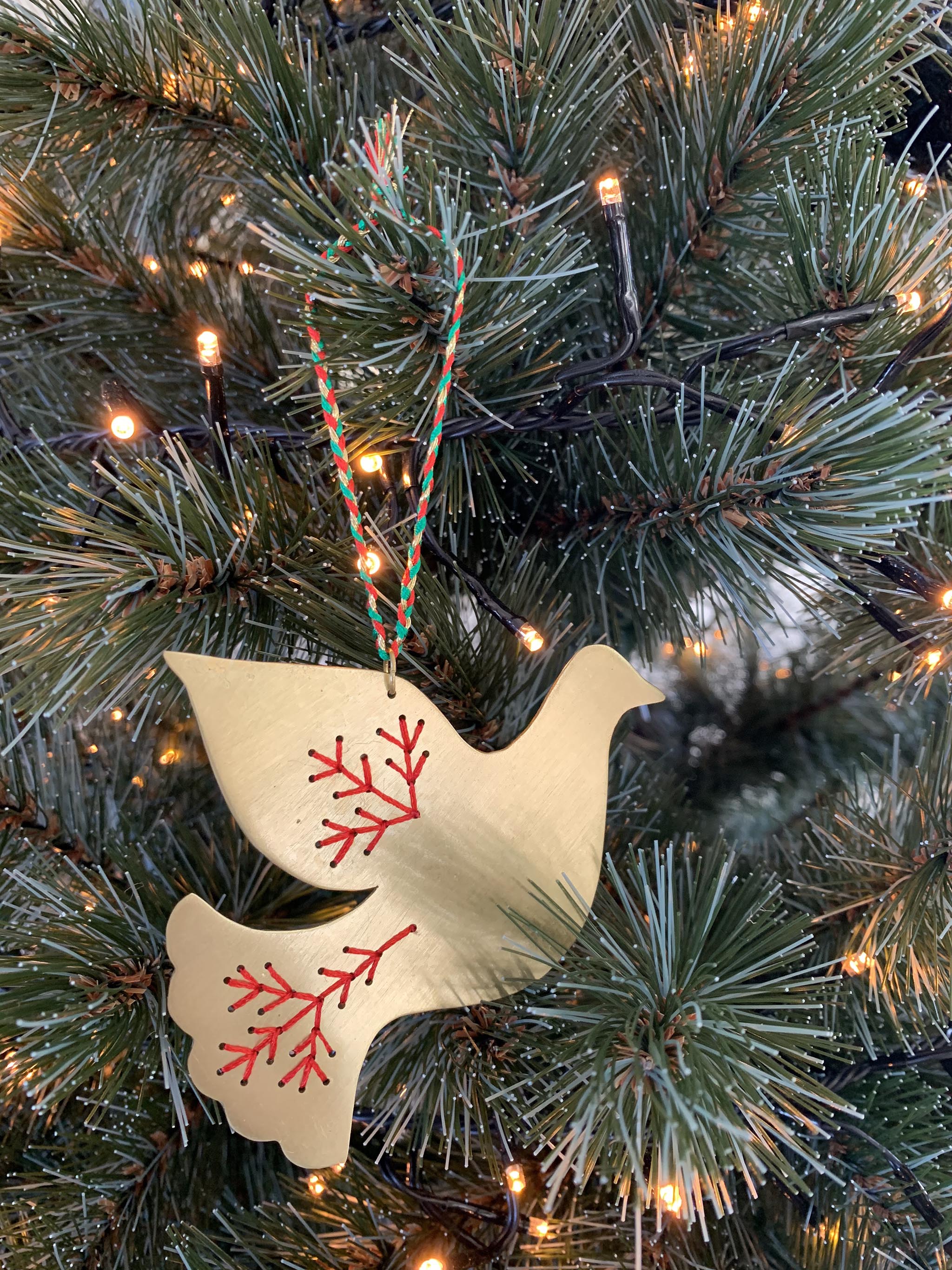 Embroidered Gold Dove