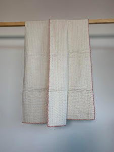 Medium Natural Kantha - Red / Yellow / Green