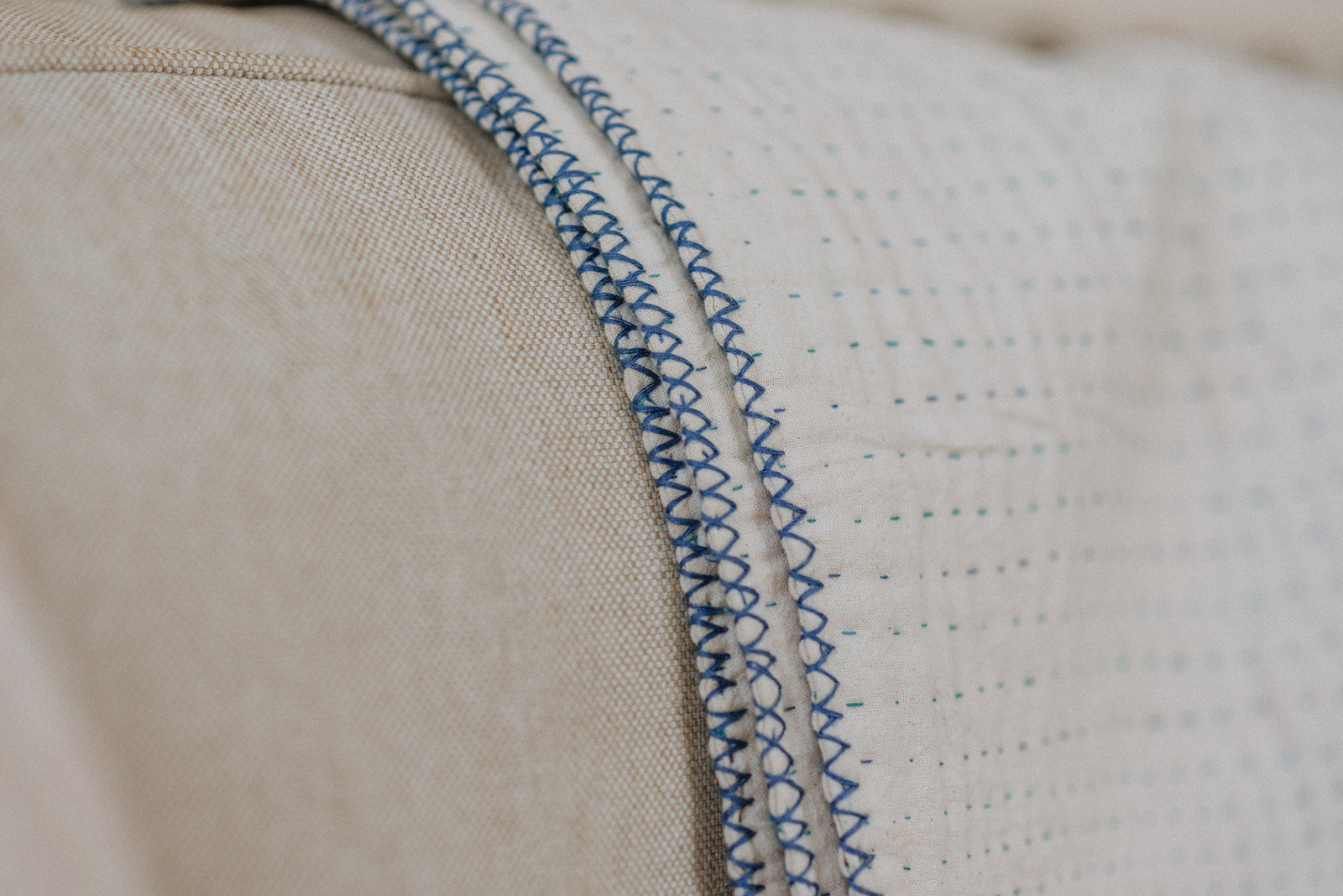 Large Natural Kantha - Blue